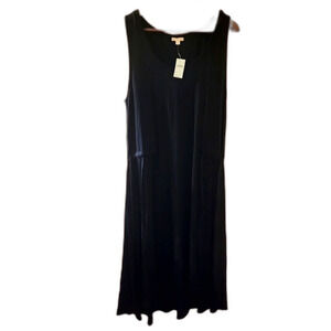 Gap LBD Large Black Drawstring Comfort Elegant Soft A-line Sleeveless Dress